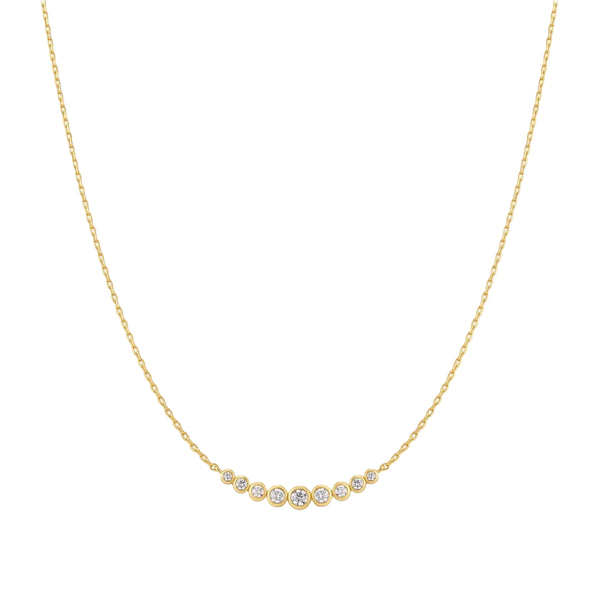 Gold Graduated Bezel-Set Necklace