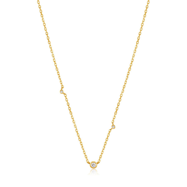 14kt Gold Triple Natural Diamond Necklace