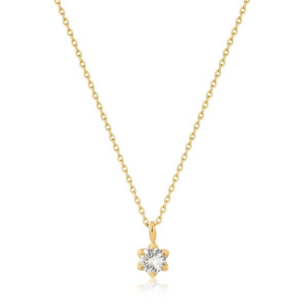 Ania Haie 14kt Gold White Sapphire Pendant Necklace