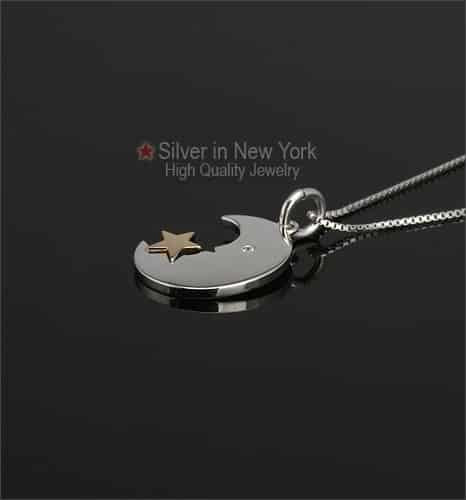 Crescent Moon Silver Necklace
