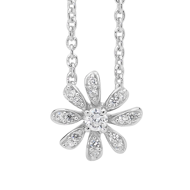8 Petals Daisy Silver Necklace