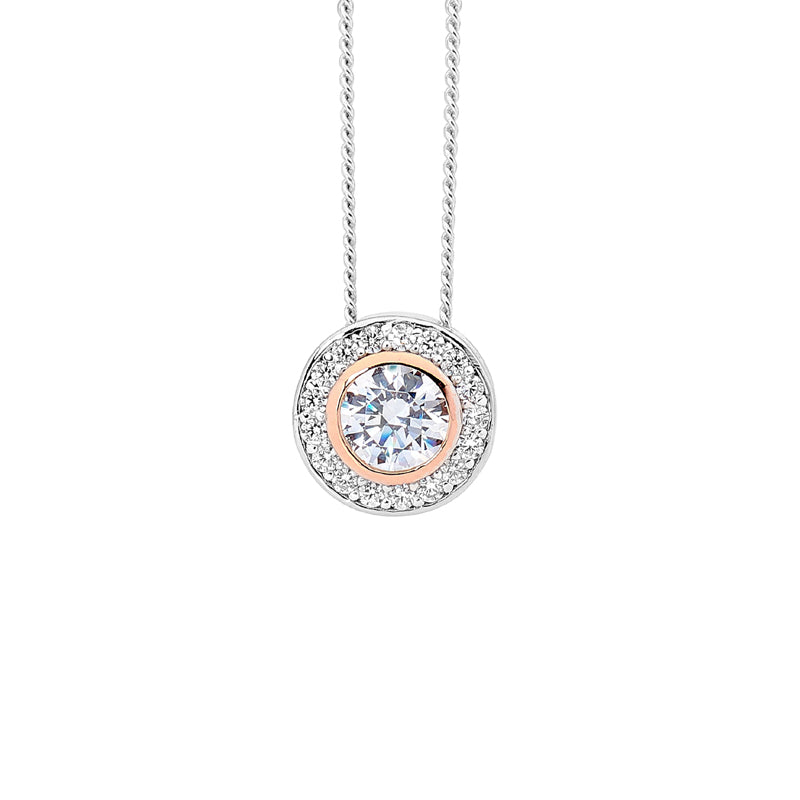 CZ Claw Set Surround Silver Pendant