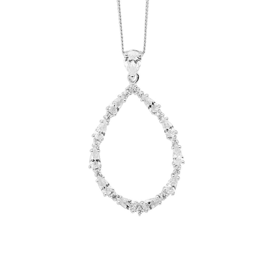 Sterling Silver Open Tear Drop Necklace