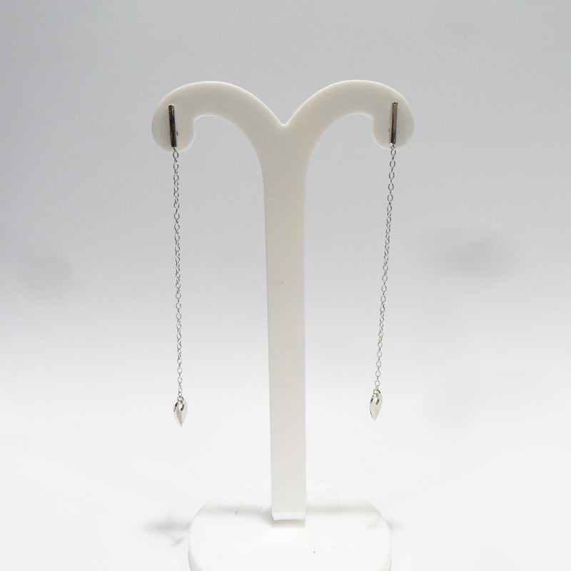 Poppy Silver Long chain Earrings