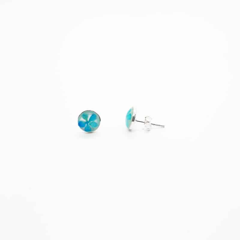 Petite Blue Stud MOP Earrings