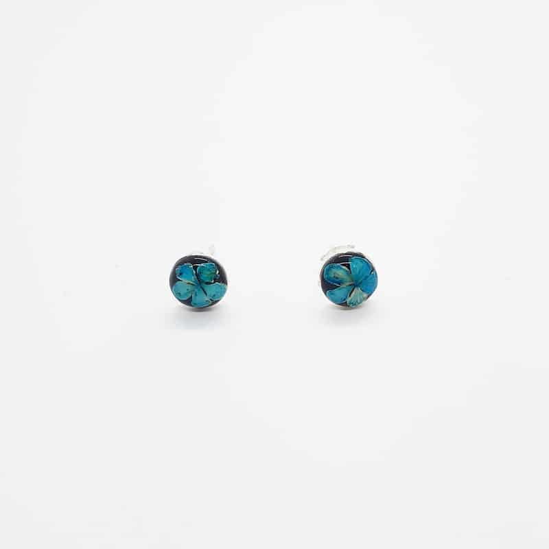 Petite Blue Stud Onyx Earrings