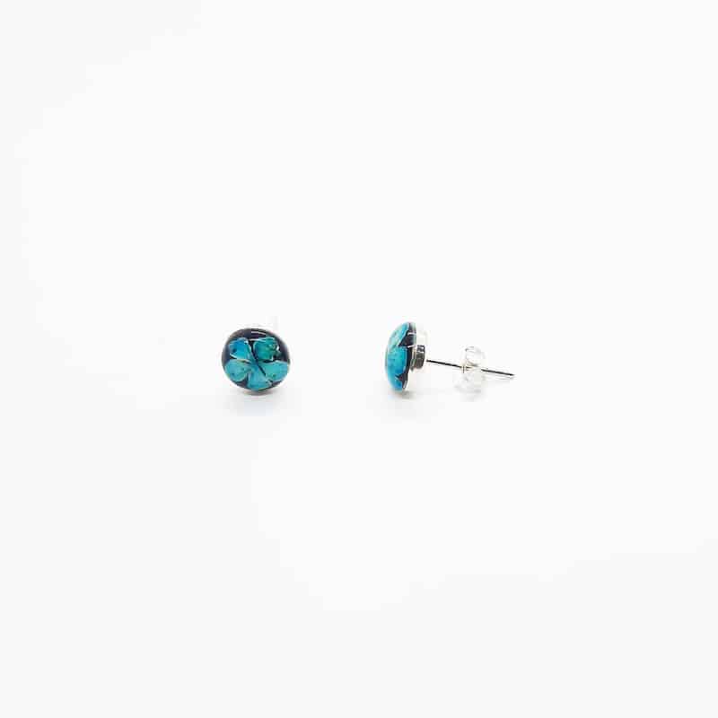 Petite Blue Stud Onyx Earrings
