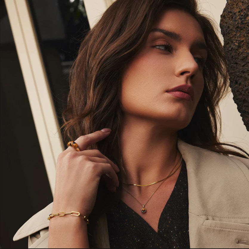 Gold Tiger Eye Statement Ring