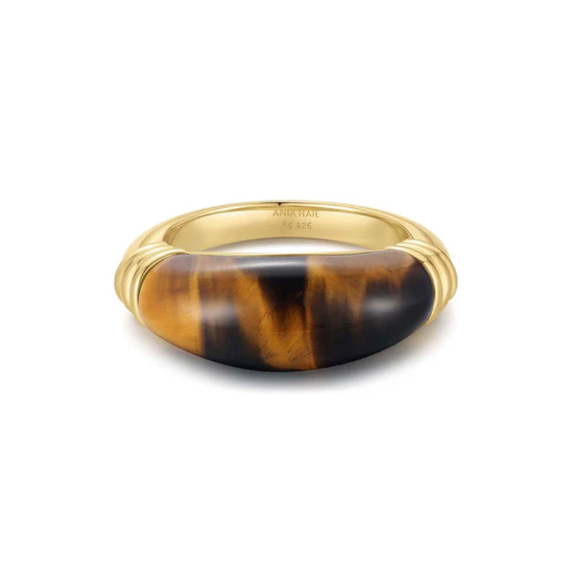 Gold Tiger Eye Statement Ring