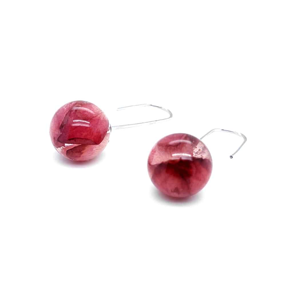 Rose Ball Cane Hook Earrings