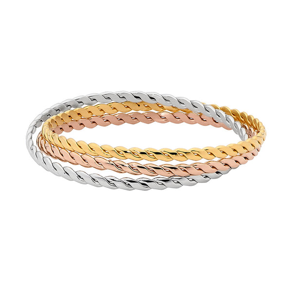 Three Tone Stainless Steel Bangle