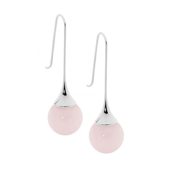 Rose Quartz Stainless Steel Earrings