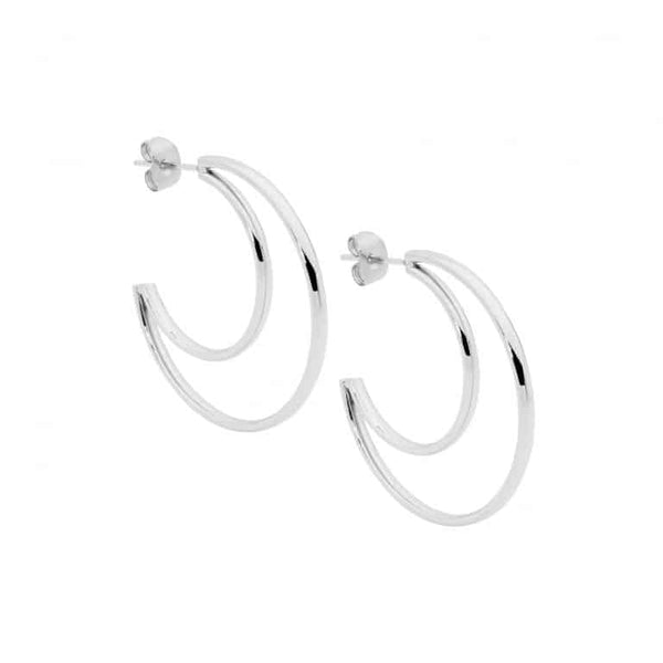 Stainless Steel Open Crescent Moon Earrings SE216S