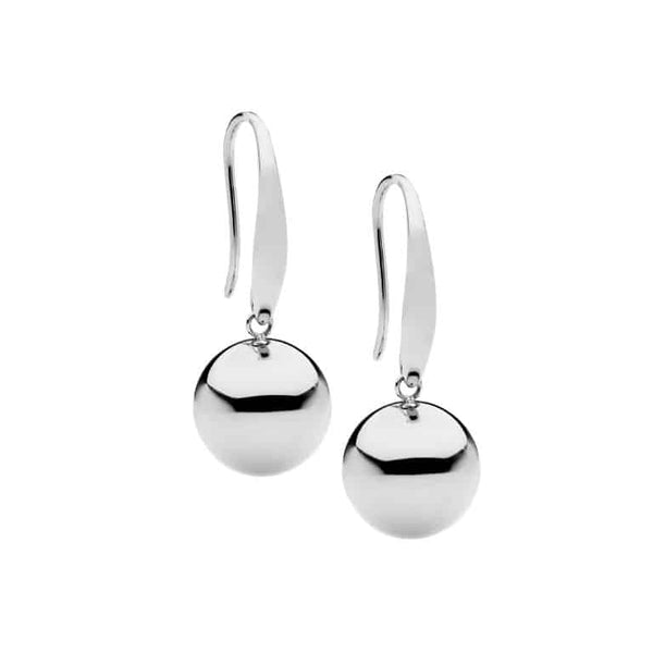 Stainless Steel Ball Earrings White Gold