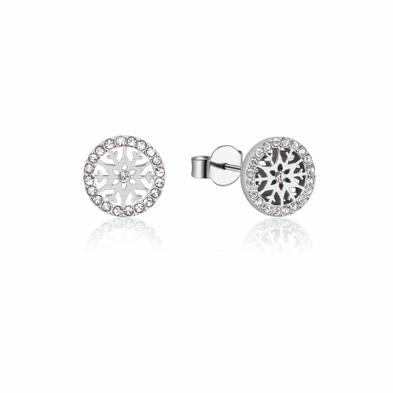 Frozen 2 Snowflake April Birthstone Stud Earrings