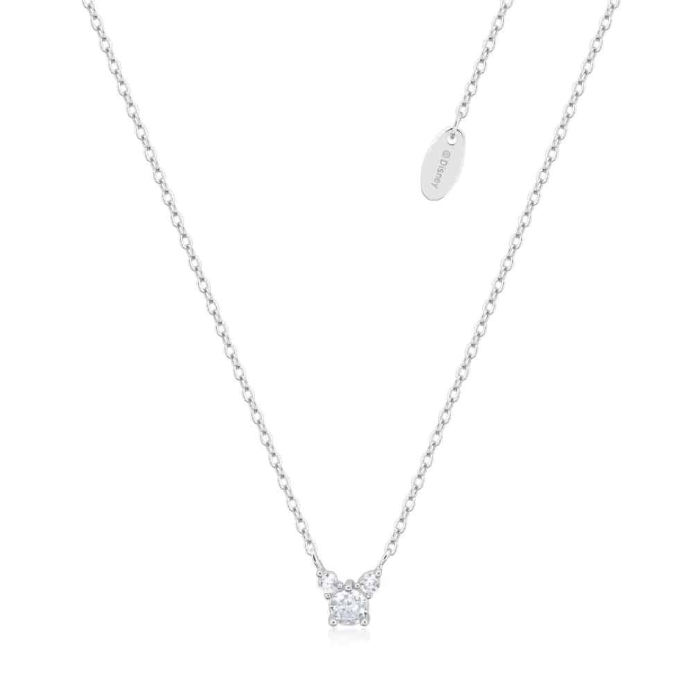 Precious Metal Mickey Mouse Claw Set CZ Necklace