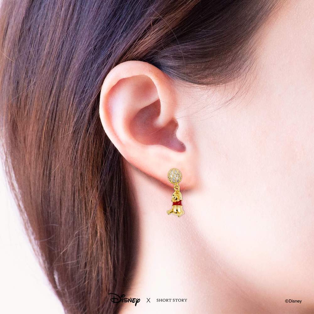 DISNEY DROP EARRING DIAMANTE BALLOON POOH