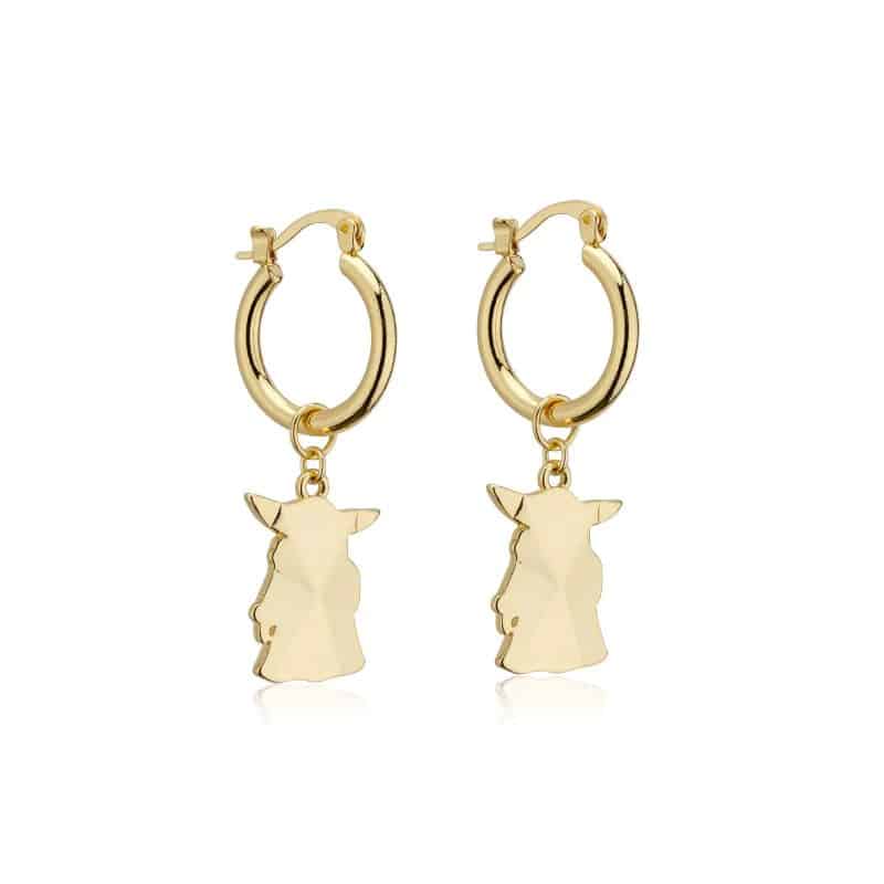 DISNEY 100 THE MANDALORIAN GROGU CHARM HOOP EARRINGS