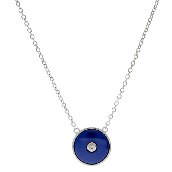 ROUND BLUE CERAMIC NECKLACE