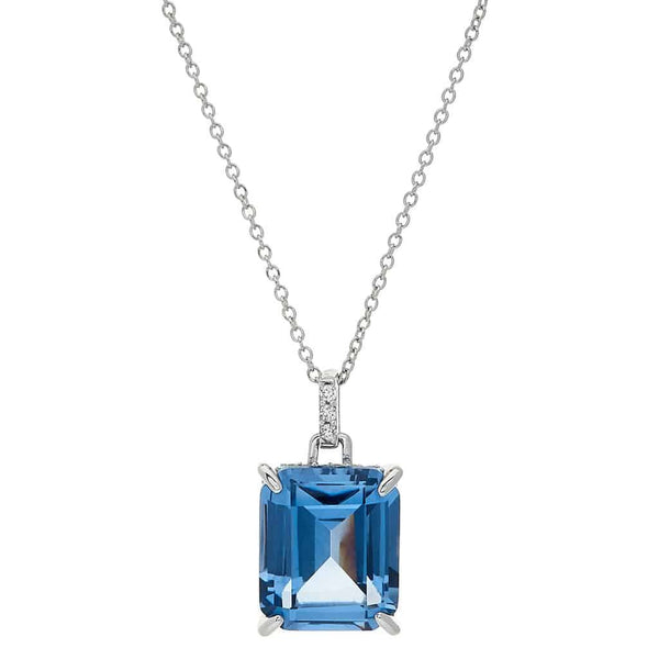AQUA AND WHITE CZ NECKLACE