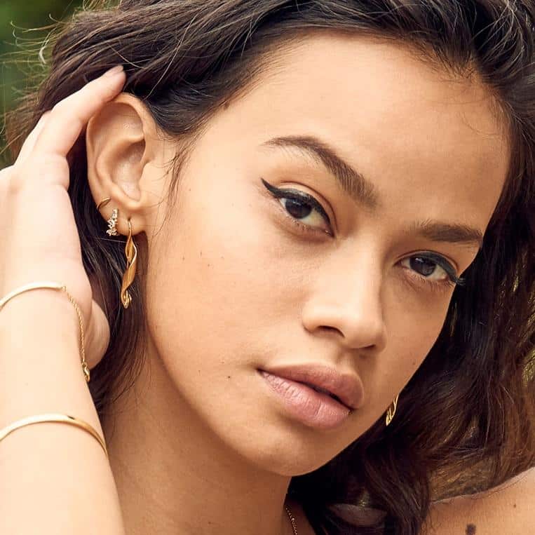 Gold Cluster Huggie Earrings