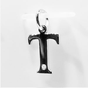 A to Z Initial Silver Pendant with Diamond