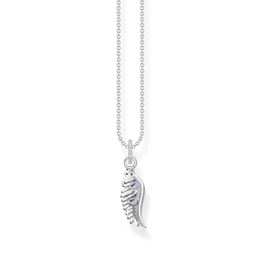 Phoenix Wing with Blue Stones Silver