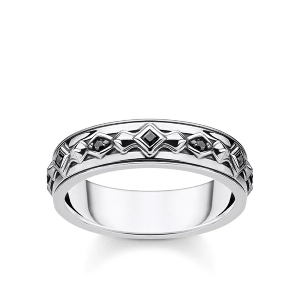 Kingdom Scattered Black CZ Ring