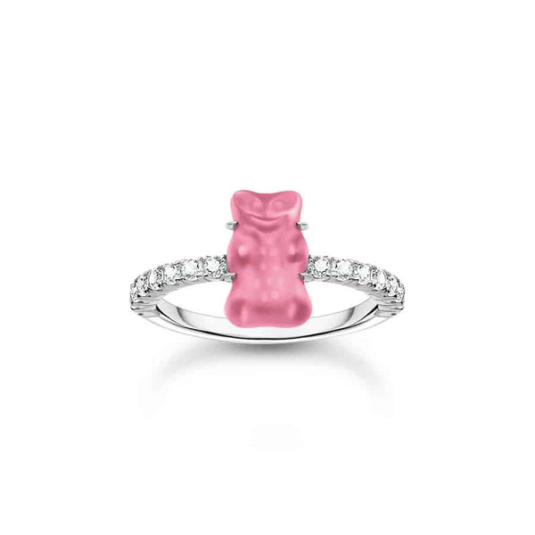 Silver Ring with Pink Mini Goldbear