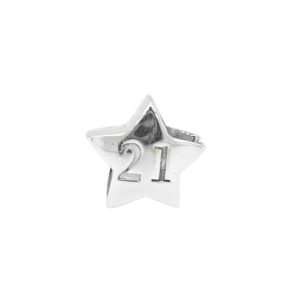 TT237_21 Silver Star 21 Charm