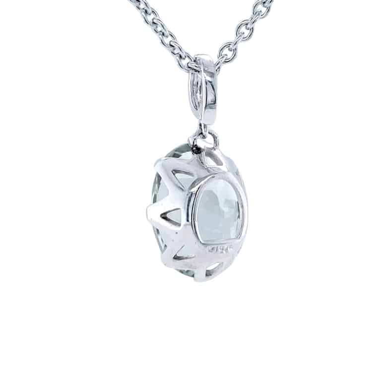 Green Amethyst Enhancer Silver Necklace