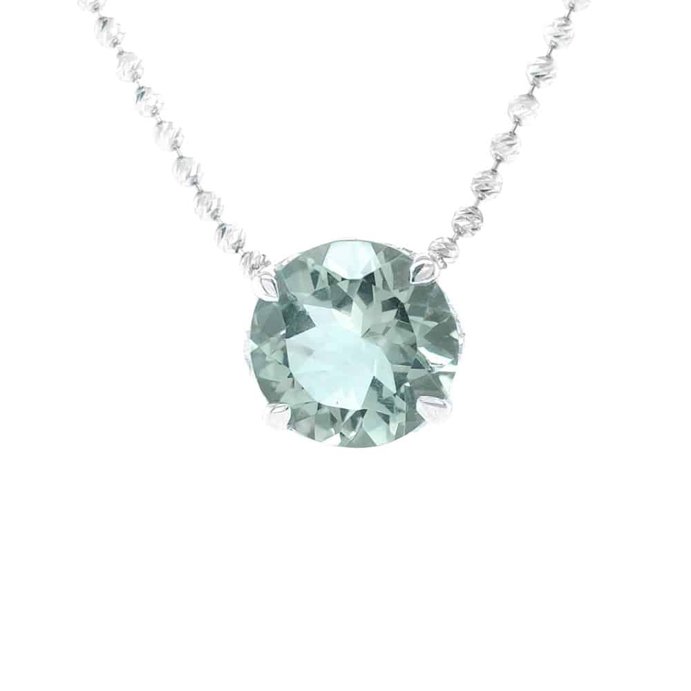Green Amethyst Silver Necklace