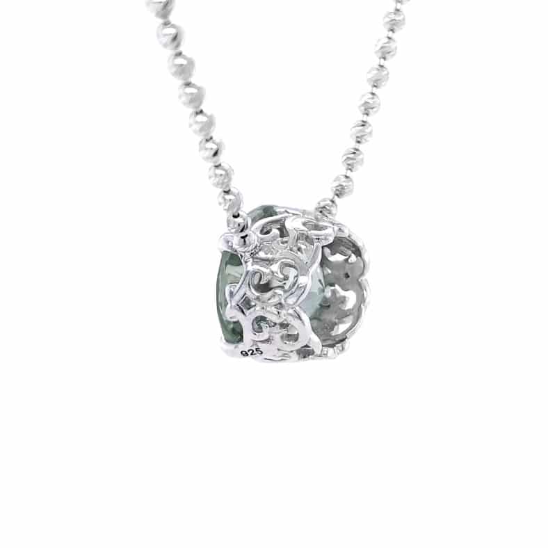 Green Amethyst Silver Necklace