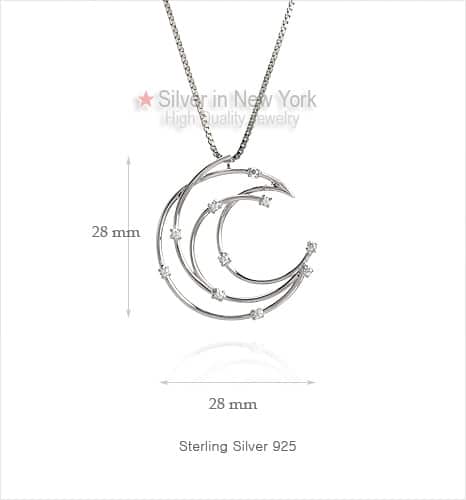 Crescent Moon Silver Necklace