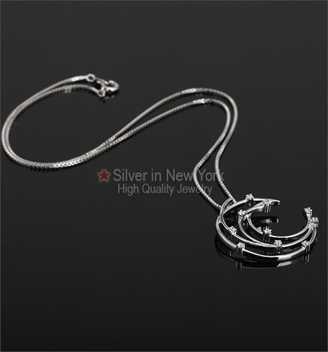 Crescent Moon Silver Necklace