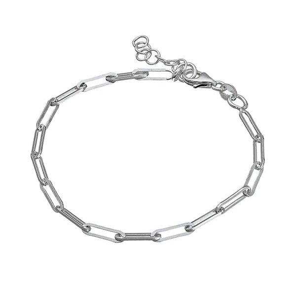 Sterling Silver Oblong Link Chain Bracelet