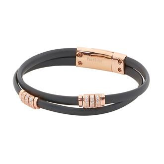 PB24 Rose gold plated silver and black Neo prene