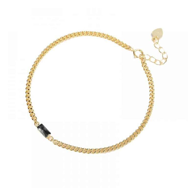 Yellow Gold Plated Silver Curb Chain Bracelet