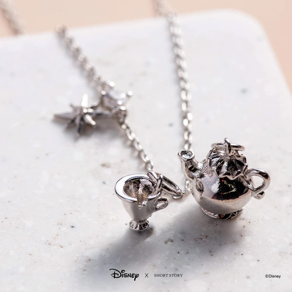 Disney Chip and Mrs Pot Charm Necklace