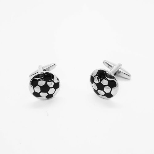 Black and Silver Soccer Balls Cufflinks