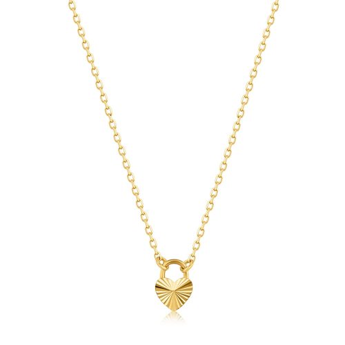 14kt Gold Heart Padlock Necklace