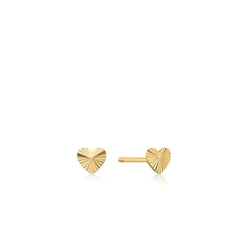 14kt Gold Heart Stud Earrings