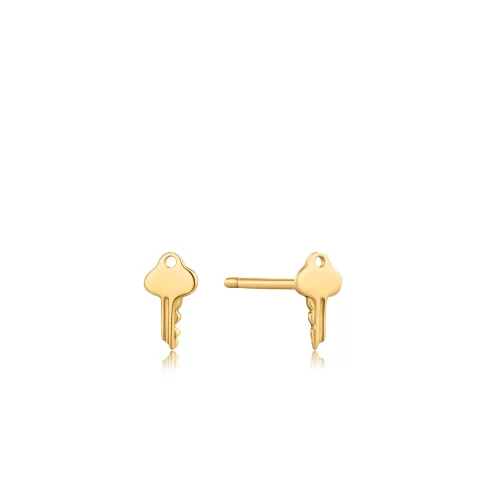 14kt Gold Key Stud Earrings