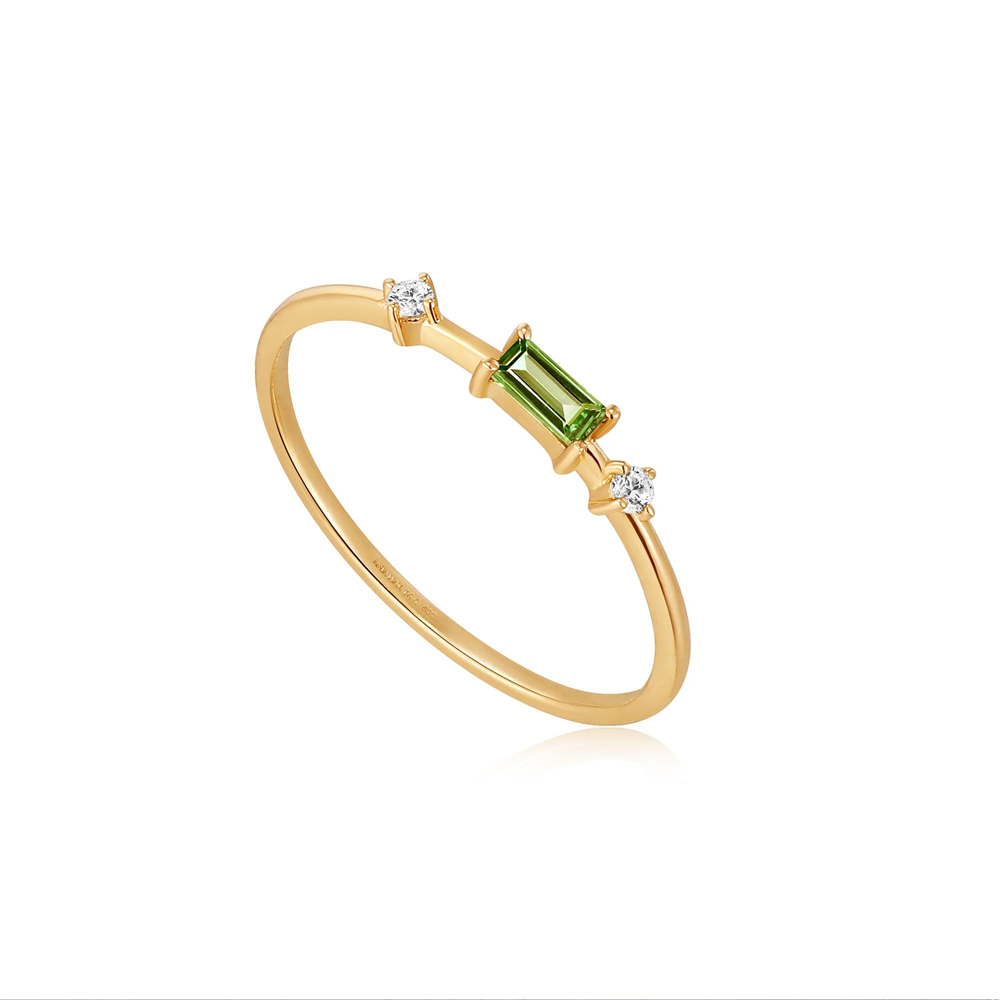 14kt Gold Tourmaline and White Sapphire Ring