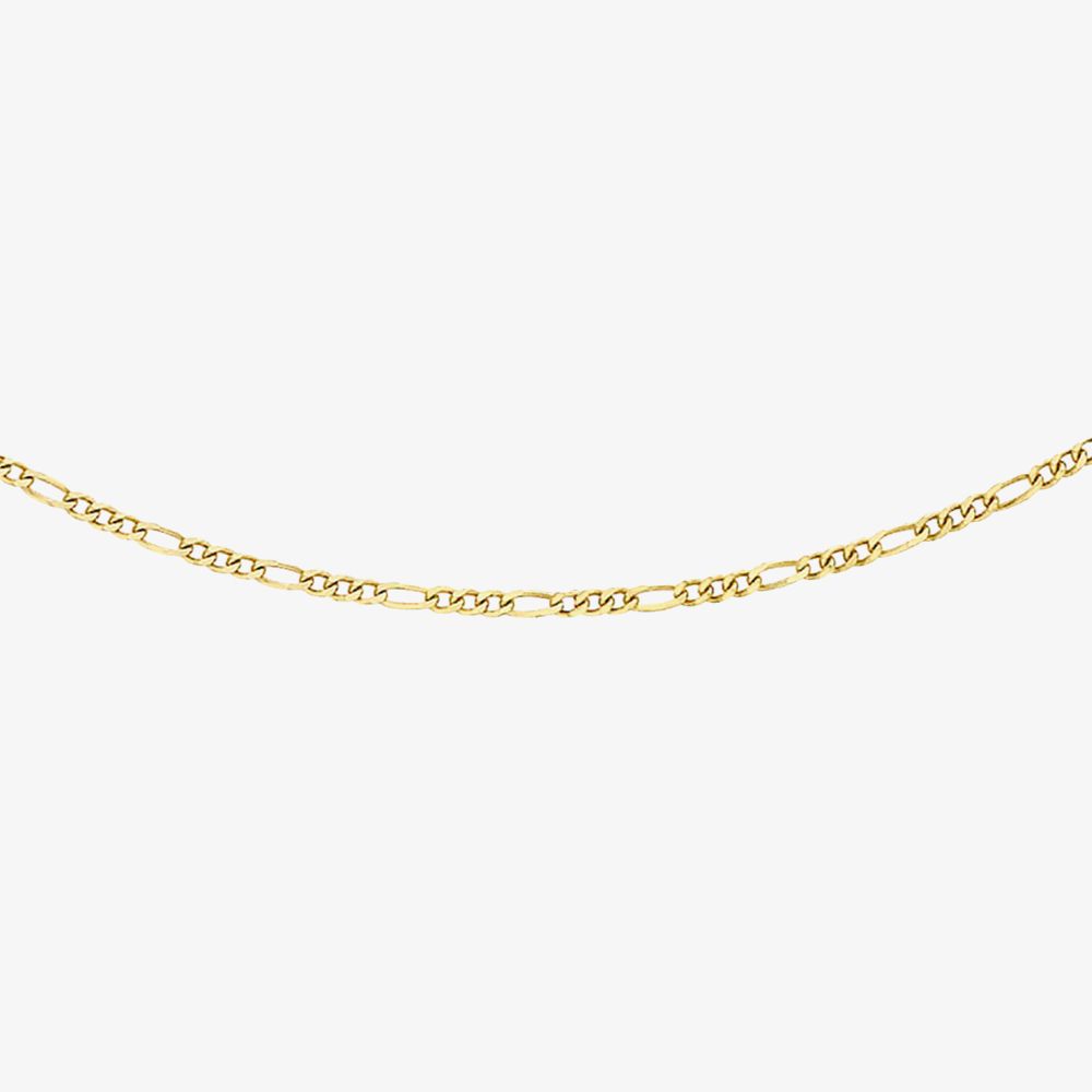 9K Yellow Gold Diamond-Cut Figaro Chain
