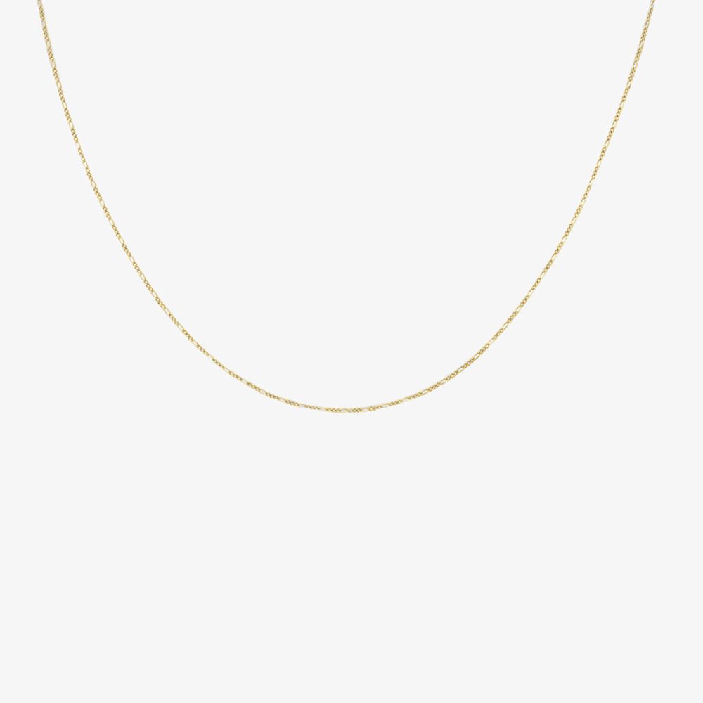9K Yellow Gold Diamond-Cut Figaro Chain