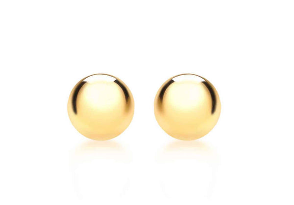 9K Yellow Gold 5mm Ball Stud Earrings