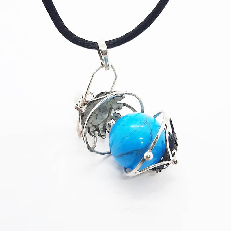 Sterling Silver Howlite Locket Pendant