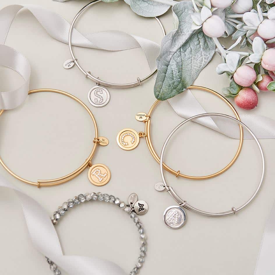Initial A Expandable Bangle