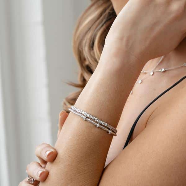 XANTHE SILVER CUFF BANGLE
